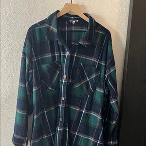 Plaid Button-Up Jacket